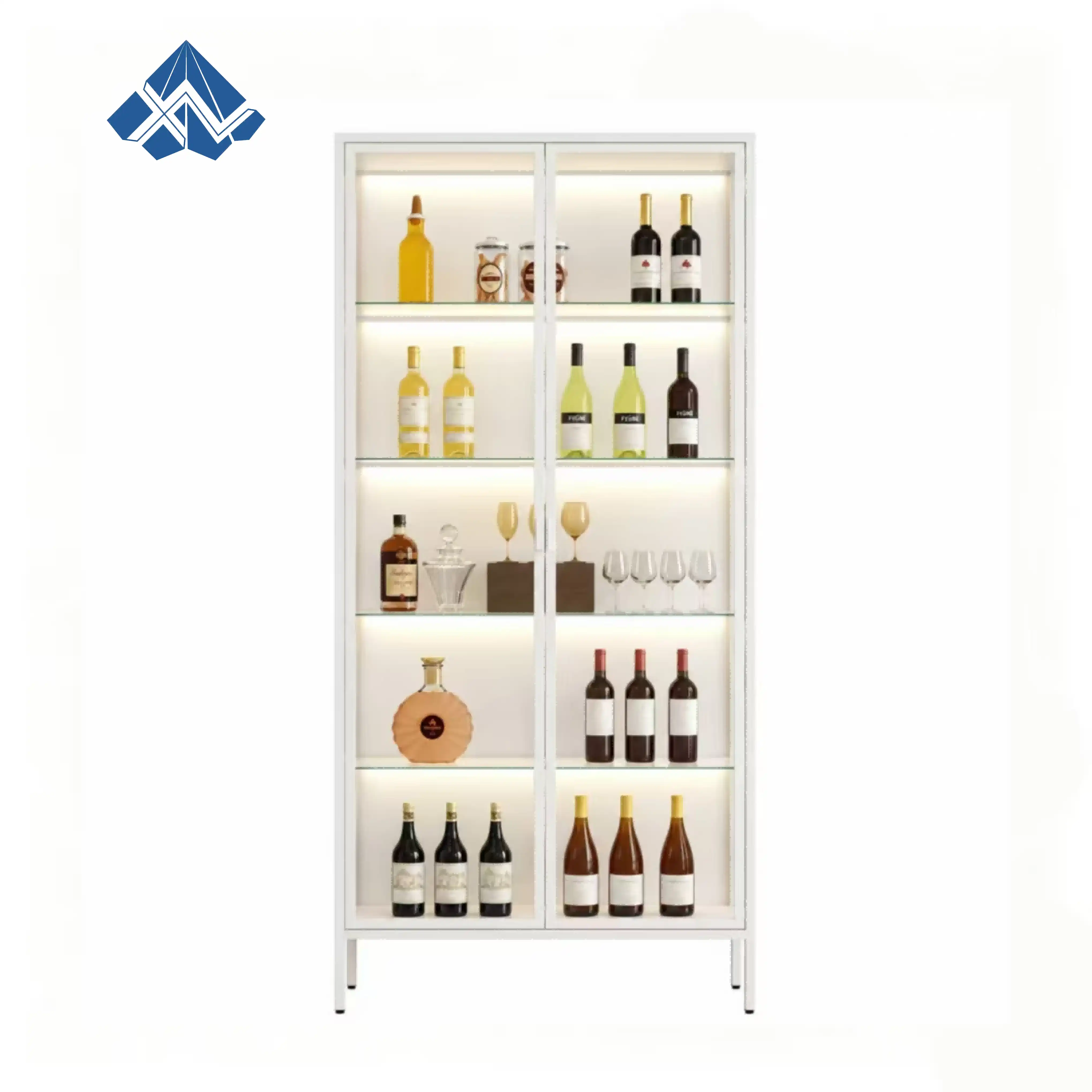Tall Double Door Glass Display Cabinet